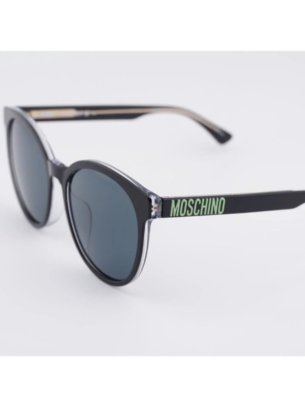 Moschino MOS151/F/S 07C5 IR Sunglasses Black Round Frame, Grey Lenses